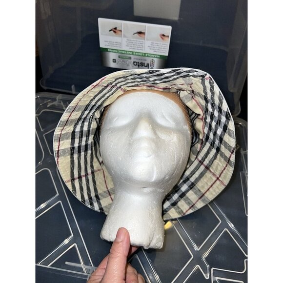 Khaki Reversible Plaid Reversible Bucket Hat - Picture 9 of 9